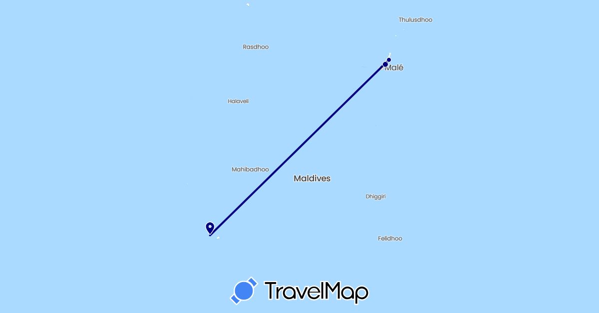 TravelMap itinerary: driving in Maldives (Asia)